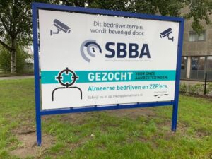 Borden SBBA op bedrijventerrein